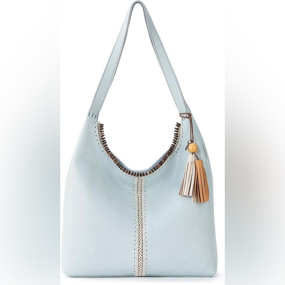 The Sak Handbags - The Sak Light Blue Hobo Bag with Tan Tassel